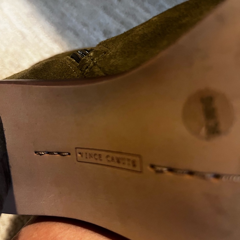 Vince Camuto olive green Suede Leather Boots - Picture 5 of 6